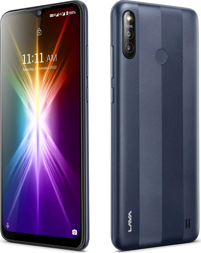 Lava X2, in Striped Blue, front and back