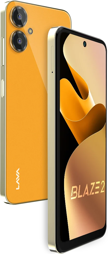 Lava Blaze 2, in Glass Orange, front and back at an angle