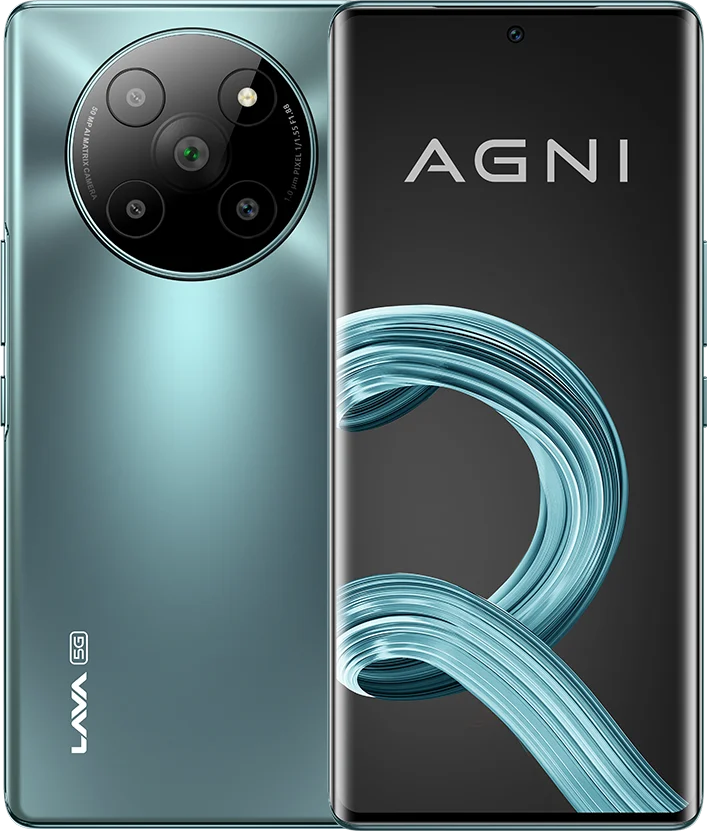 Lava Agni 2, in Viridian Glass, front and back