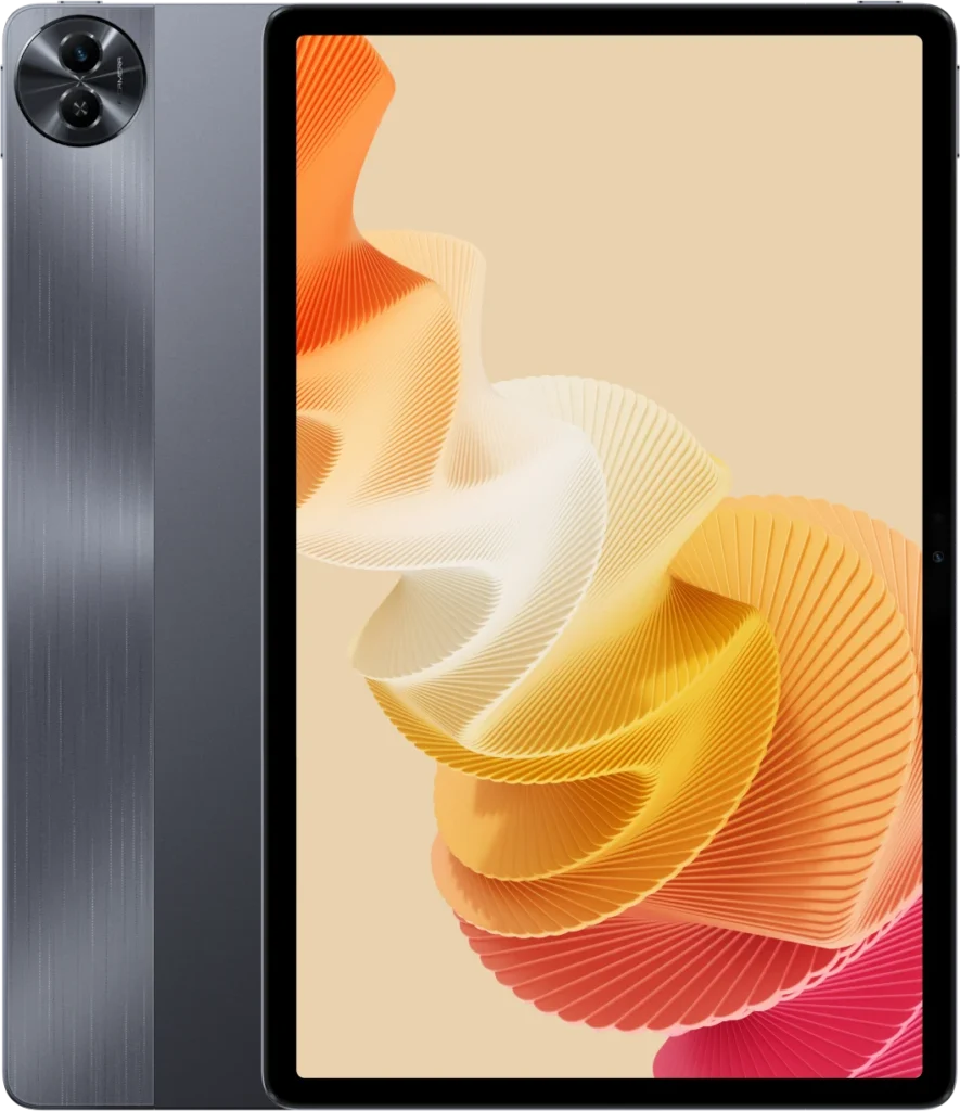 realme Pad 2, in Imagination Grey, front and back