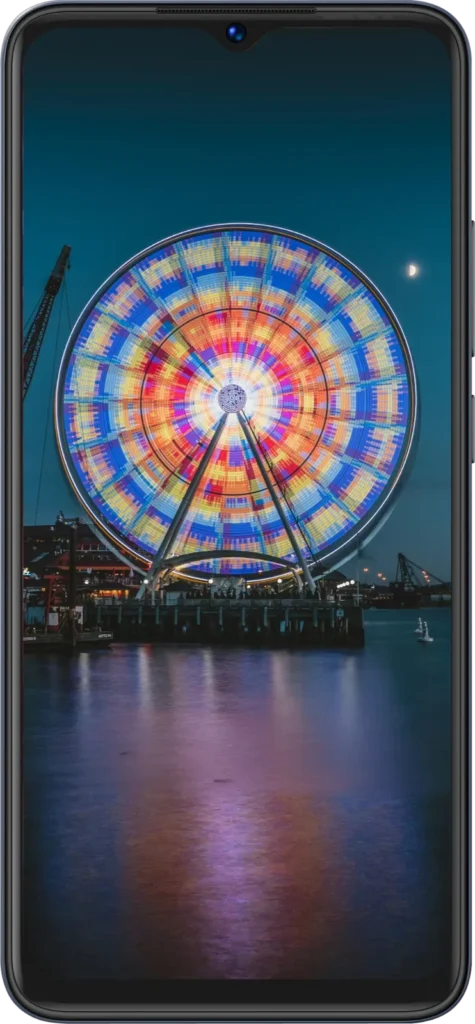 itel A05s, in Nebula Black from the front