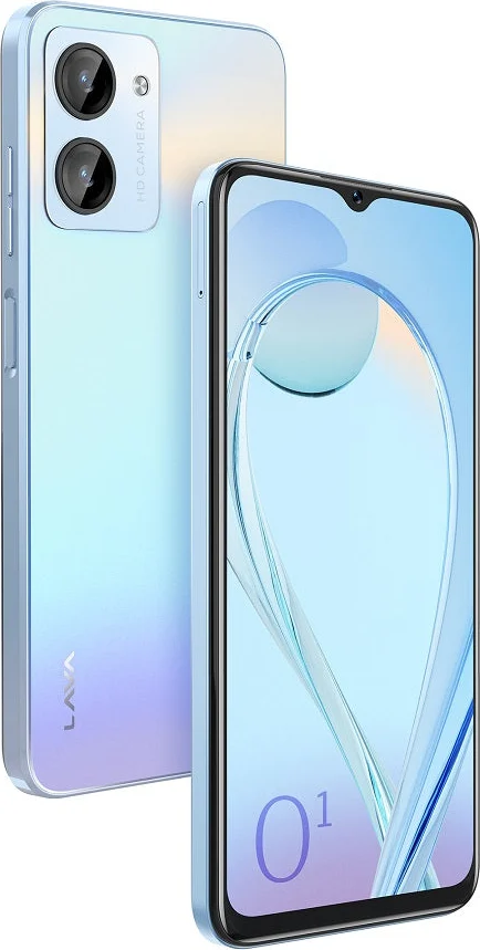 Lava O1, in Prism Blue, front and back at an angle