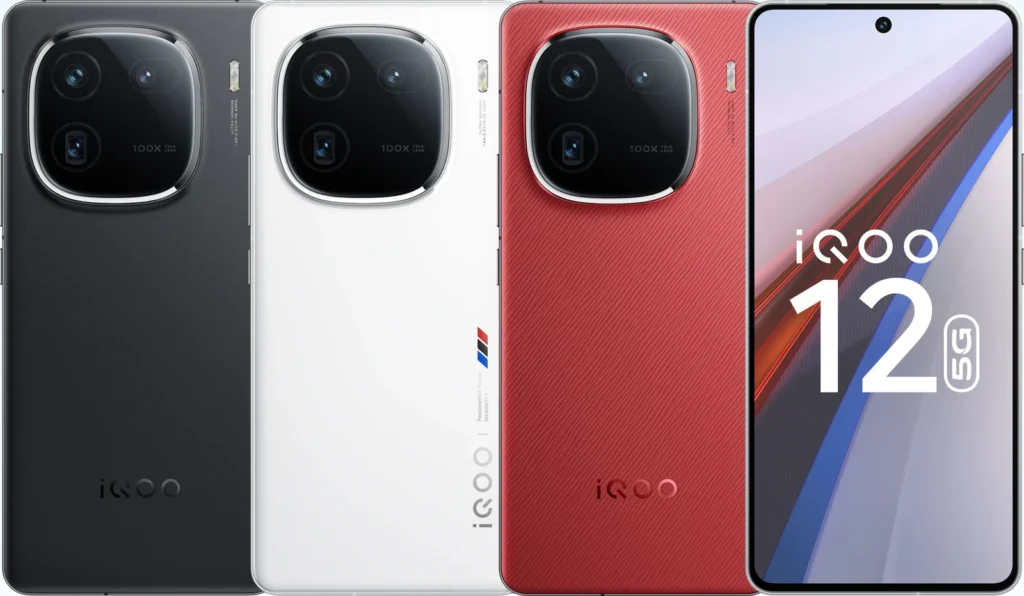 iQOO 12, in Alpha, rear panel perspective view