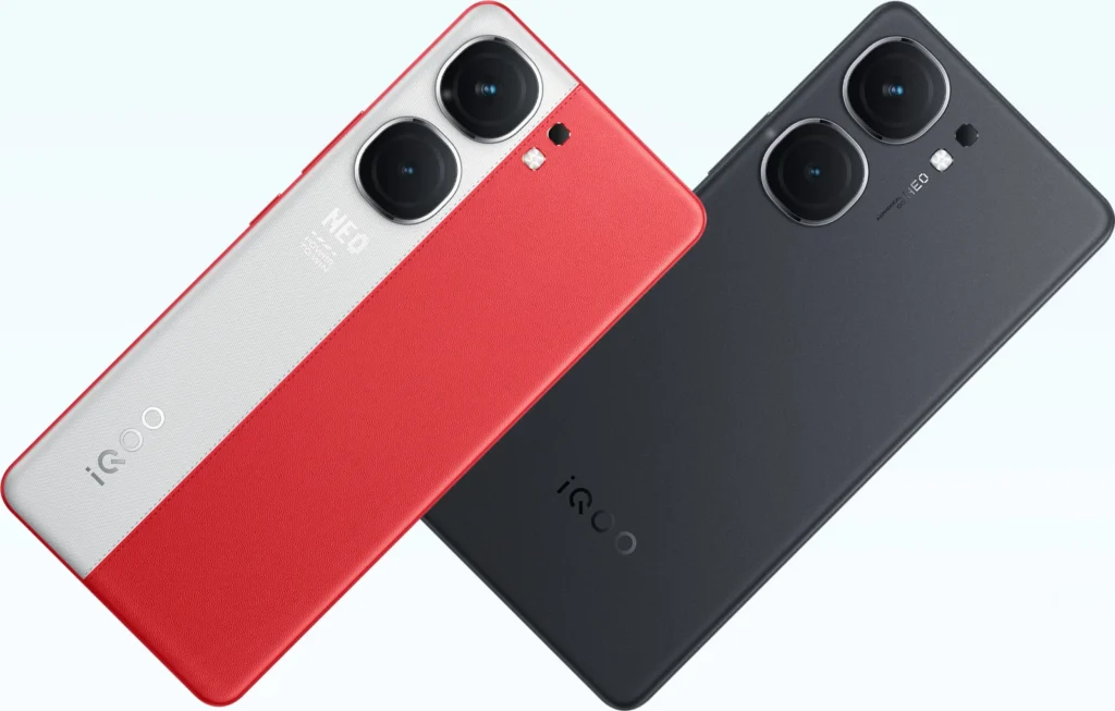 iQOO Neo9 Pro, angled chassis perspective highlighting frame profile