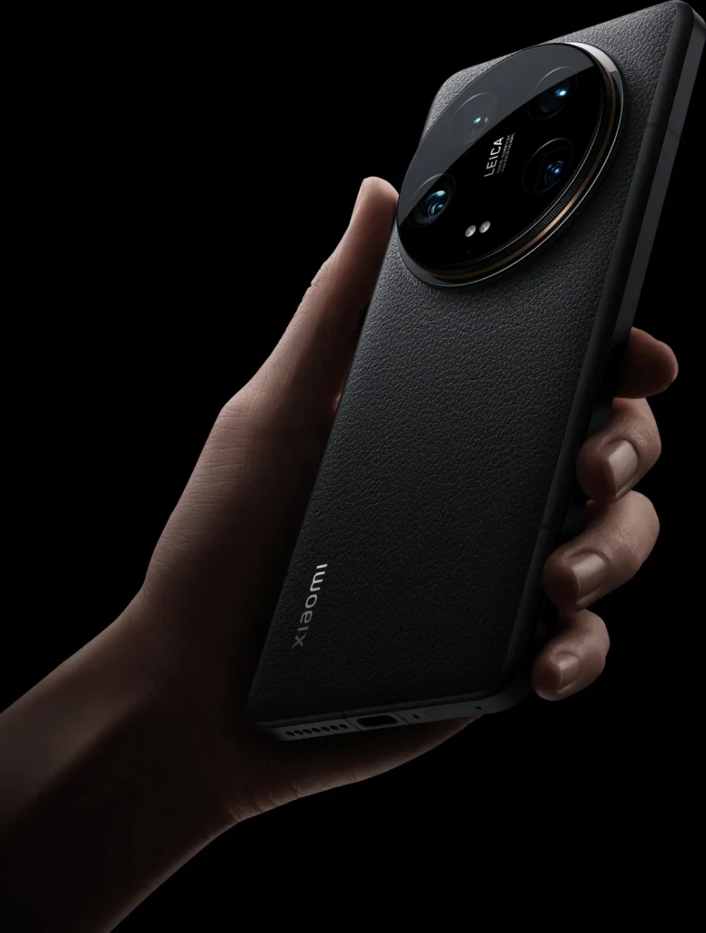 Xiaomi 14 Ultra, in Black, held in one hand