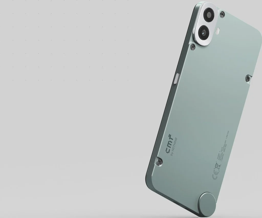 Nothing CMF Phone 1, in Light Green, at an angle