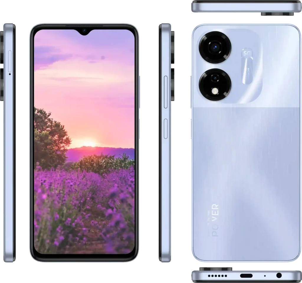 itel Color Pro 5G, in Lavender Fantasy from every side