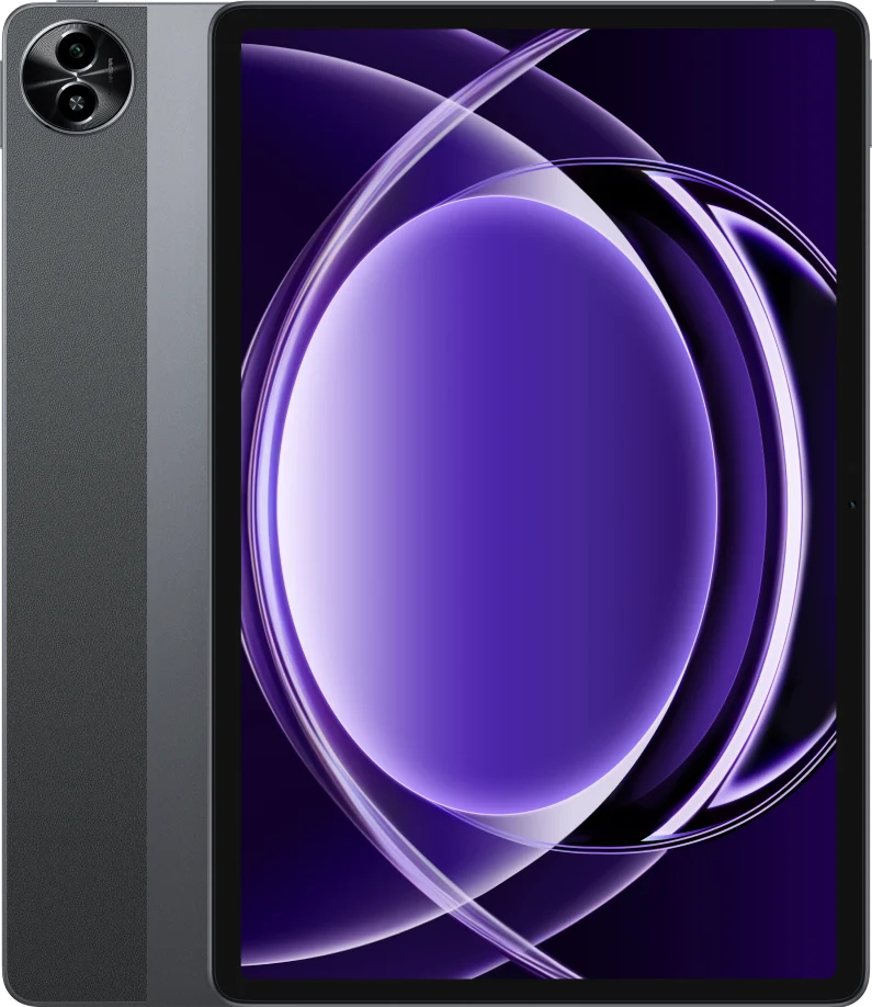 realme Pad 2 Lite, in Space Grey, front and back