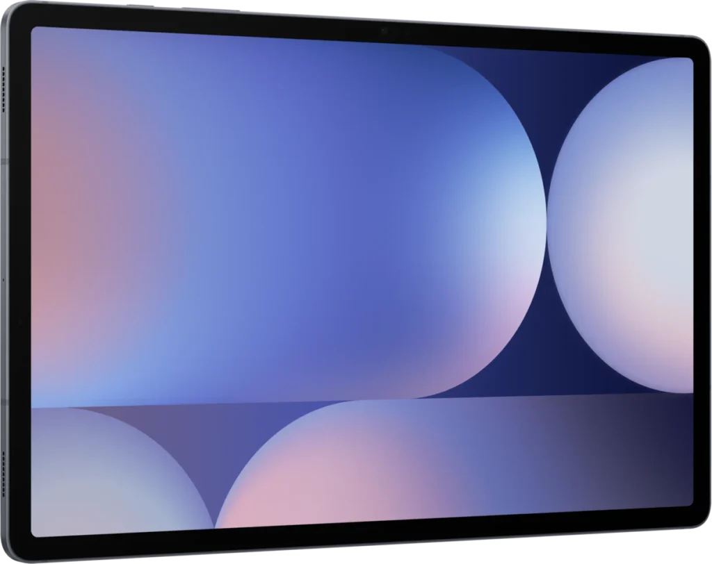 Samsung Galaxy Tab S10+, in Moonstone Gray, front at an angle from the left