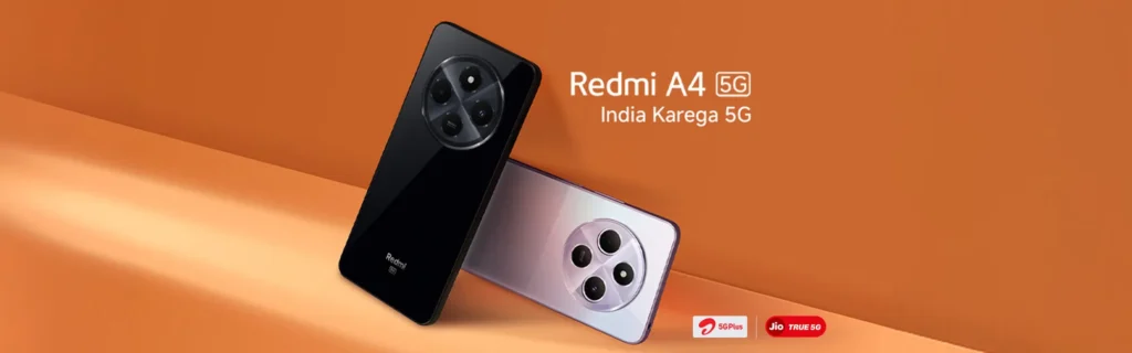 Xiaomi Redmi A4 5G, On a wooden desk with active always-on display