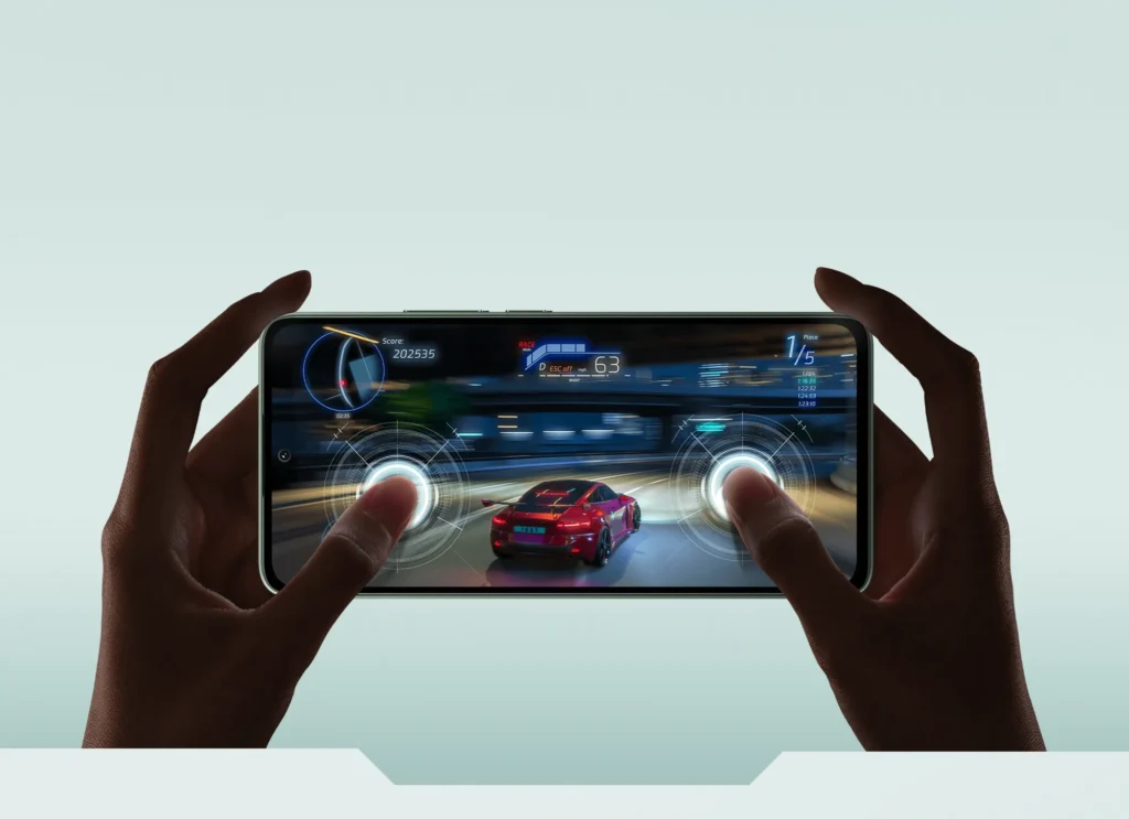 Poco M7 Pro, held sideways for gaming