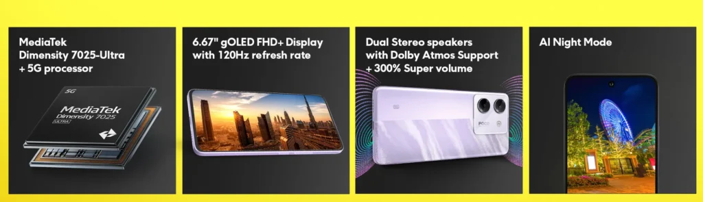 Poco M7 Pro, display panel in bright setting