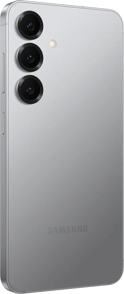 Samsung Galaxy S25, in Silver Shadow, at an angle