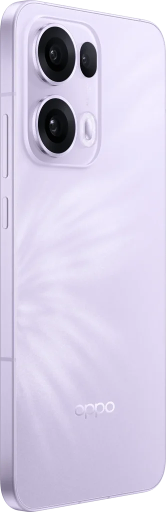 OPPO Reno13 Pro 5G, in Mist Lavender, from the back