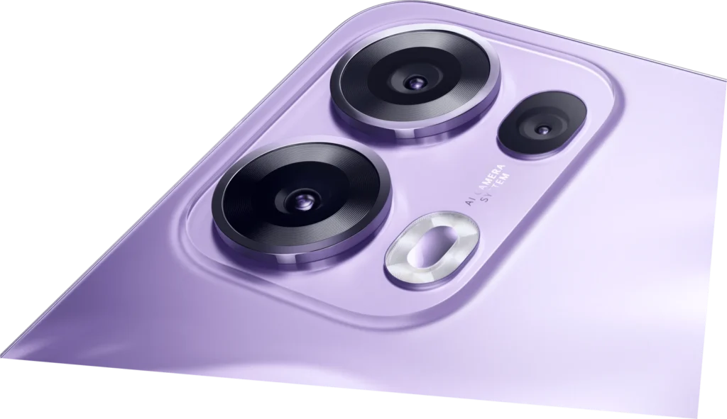 OPPO Reno13 Pro 5G, camera module close up, in Mist Lavender