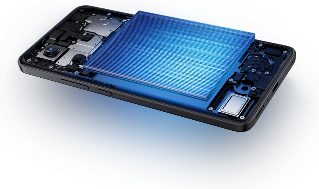 Xiaomi Redmi Note 14 5G, Chassis profile showing precision frame