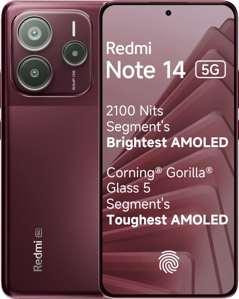 Redmi Note 14 5G in Crimson Art