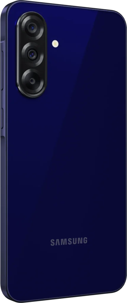 Samsung Galaxy A36 5G, in Awesome Sapphire Blue, at an angle