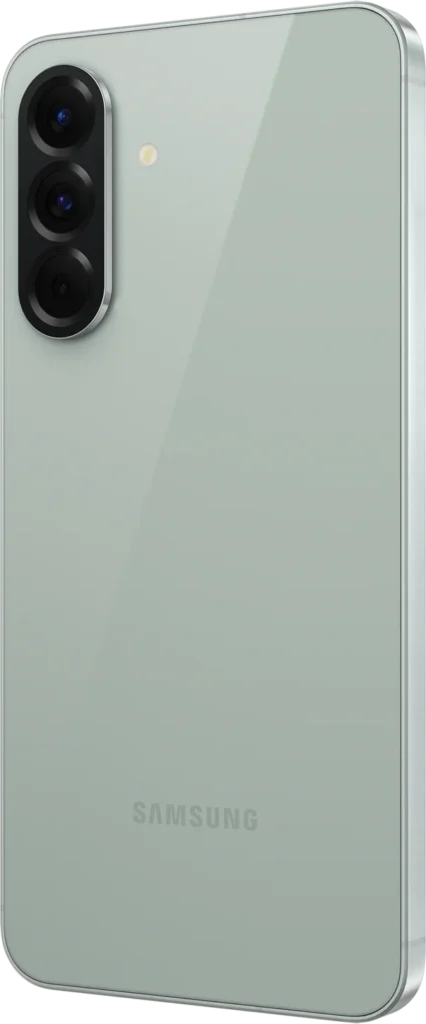 Samsung Galaxy A56 5G, in Awesome Olive, rear angle