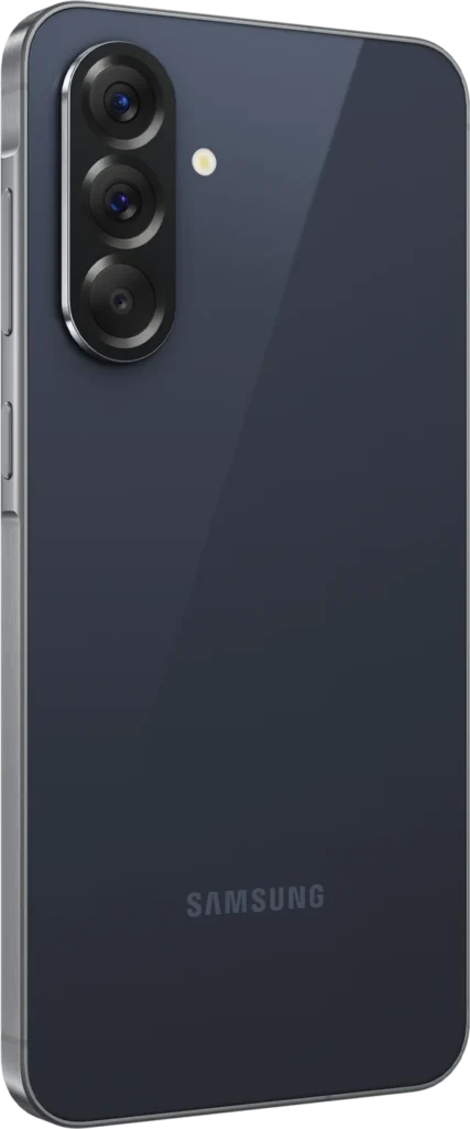 Samsung Galaxy A56 5G, in Awesome Midnight Blue, at an angle
