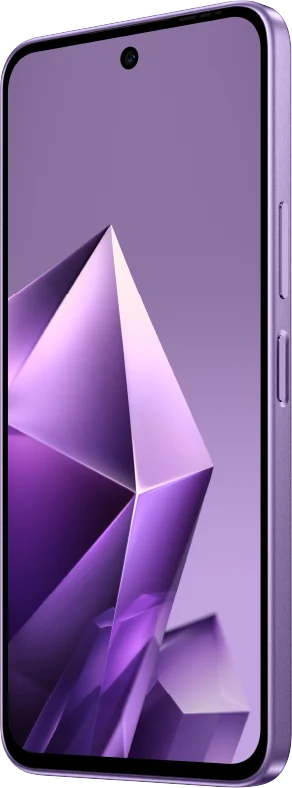 Infinix Note 50x 5G+, in Enchanted Purple, front at an angle