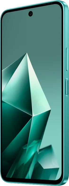 Infinix Note 50x 5G+, in Sea Breeze Green, front at an angle