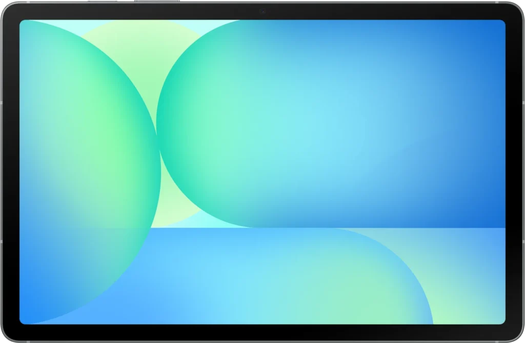 Samsung Galaxy Tab S10 FE, in Gray, from the front