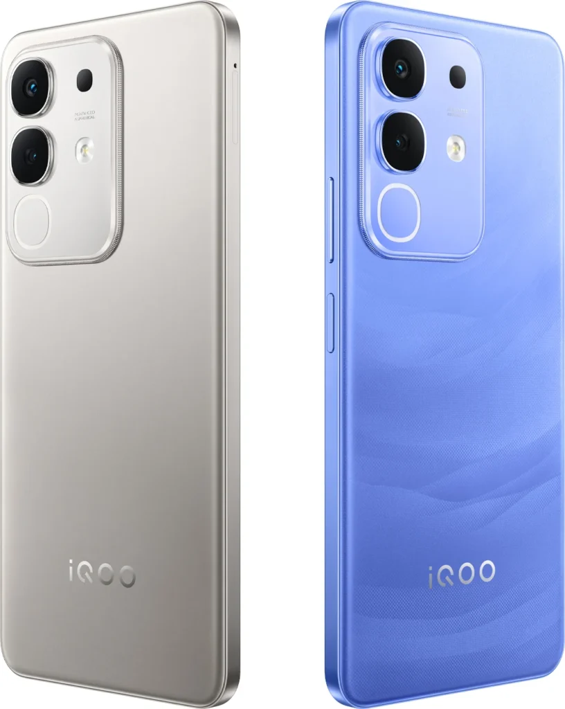 iQOO Z10x, in Ultramarine, rear panel perspective view