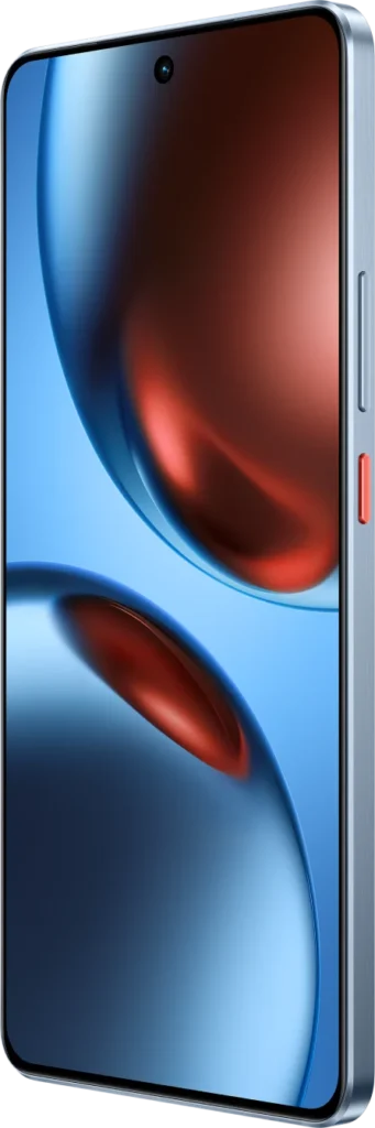 realme GT 7T, in IceSense Blue, front at an angle