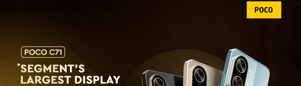Poco C71, desert gold textured back