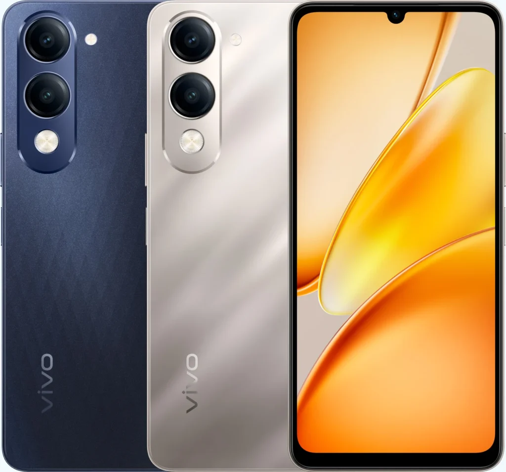Vivo T4 Lite 5G, in Prism Blue and Titanium Gold, backs and front