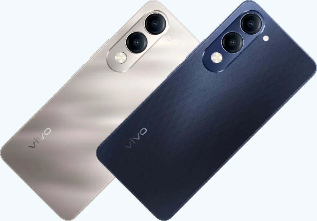 Vivo T4 Lite 5G, both colours at an angle, from the back