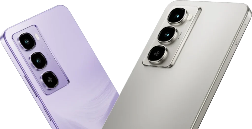 itel City 100, in Ferry Purple and Pure Titanium from the back