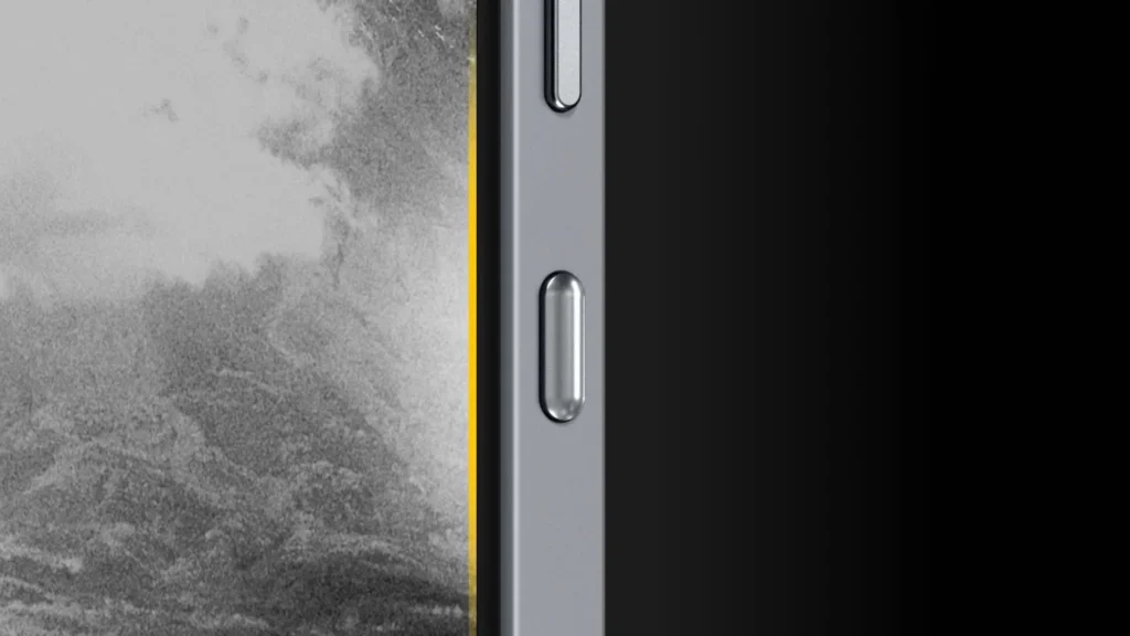 Nothing Phone (3), the Essential Key on the side frame, close up