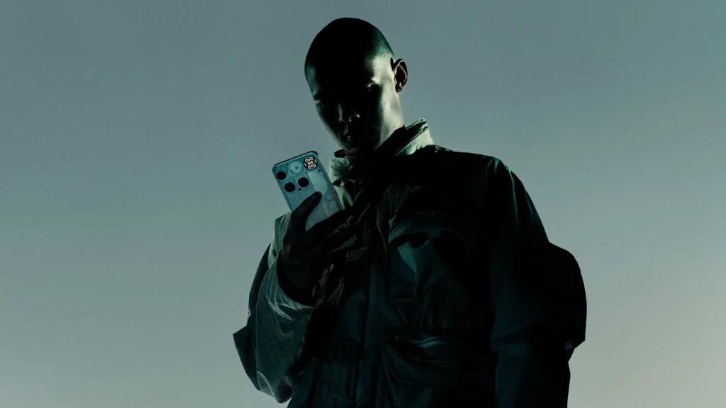 Nothing Phone (3), in White, held in hand