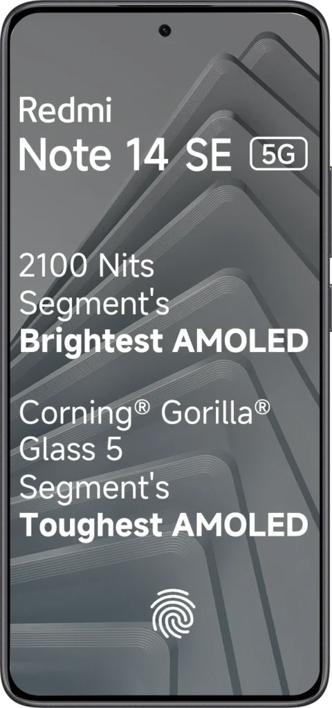 Xiaomi Redmi Note 14 SE 5G, Front display and symmetrical slim bezels