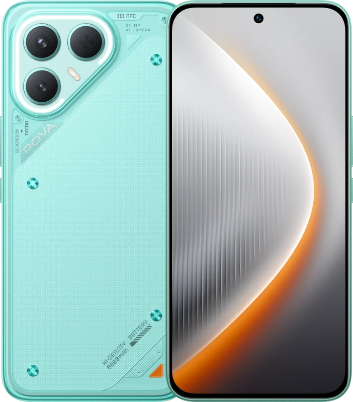 TECNO POVA 7 Pro in Neon Cyan