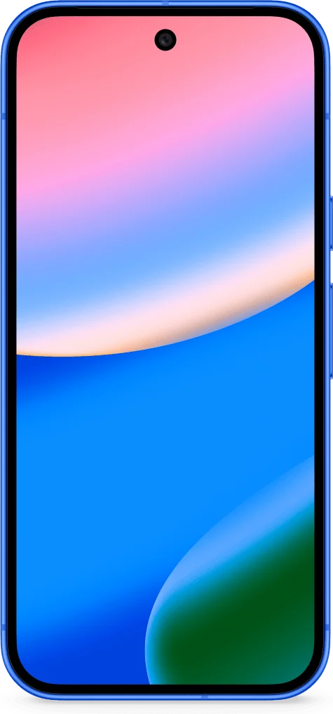 Google Pixel 10, in Indigo, front view
