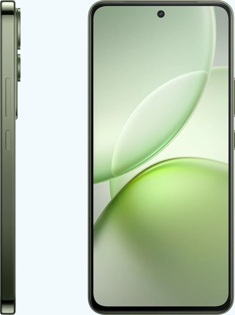Vivo Y400 5G, in Olive Green, side and front