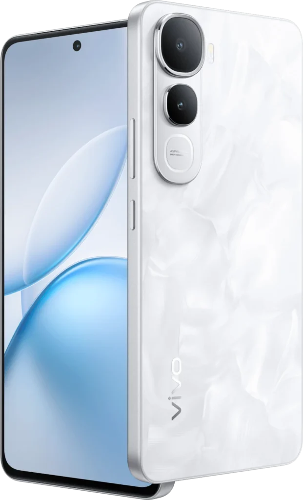Vivo Y400 5G, close-up of the camera in Glam White