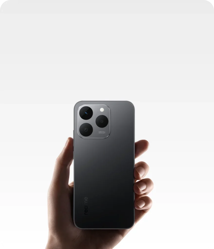 realme 15T 5G, in Suit Titanium, held in hand