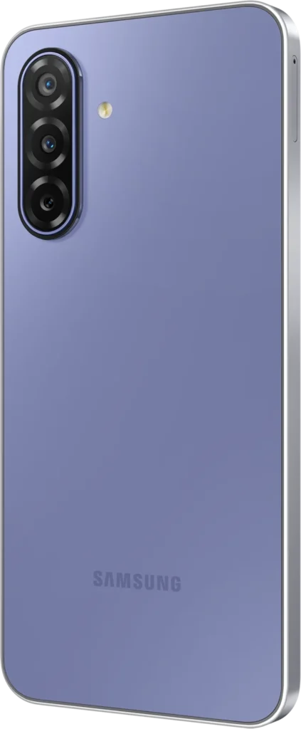 Samsung Galaxy F17 5G, in Violet Pop, rear angle