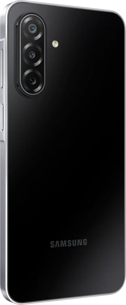 Samsung Galaxy F17 5G, in Neo Black, at an angle