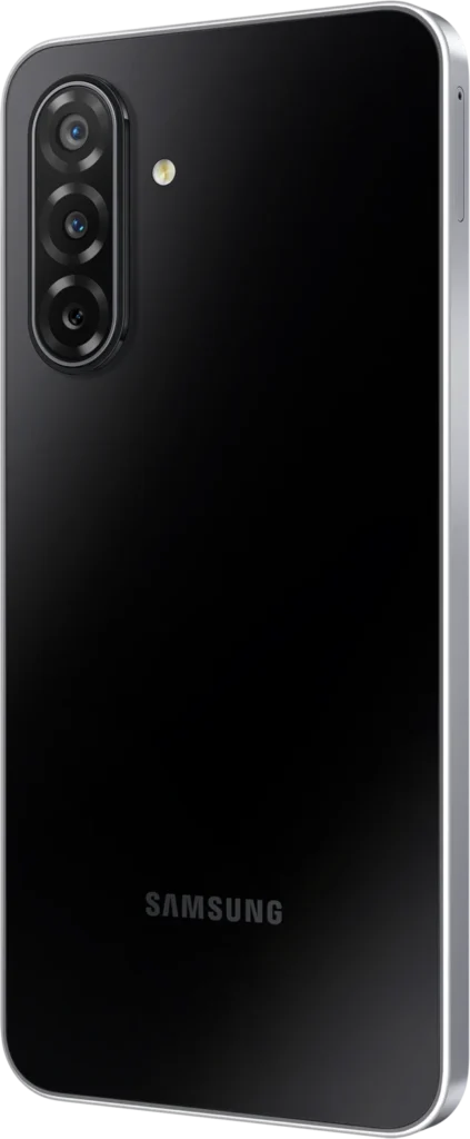 Samsung Galaxy F17 5G, in Neo Black, rear angle