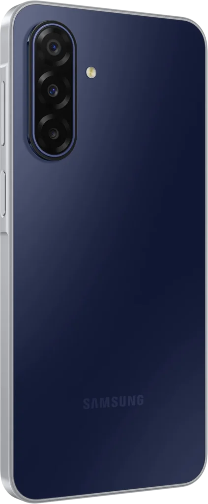 Samsung Galaxy M17 5G, in Sapphire Black, at an angle