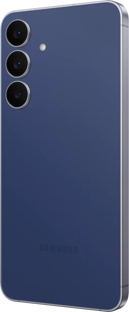 Samsung Galaxy S25 FE, in Navy, rear angle