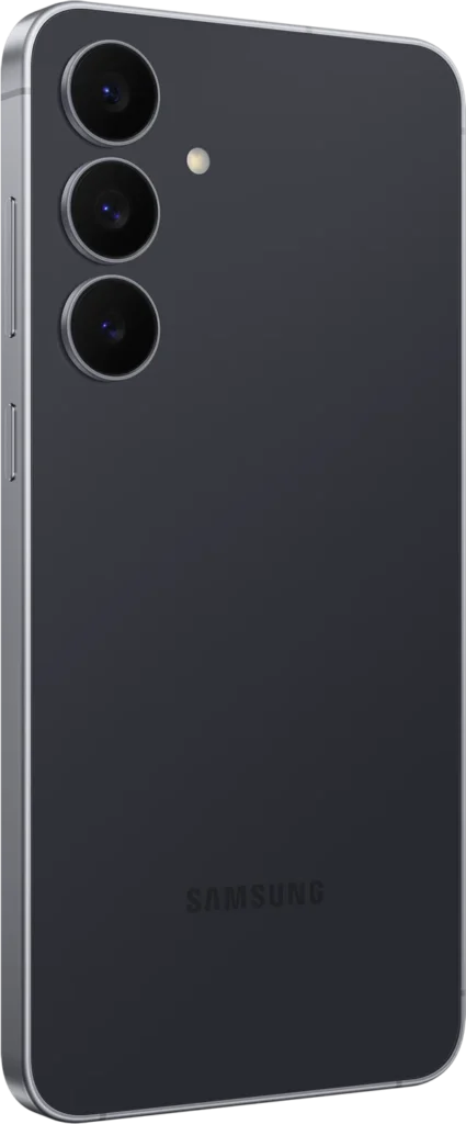 Samsung Galaxy S25 FE, in Jetblack, at an angle