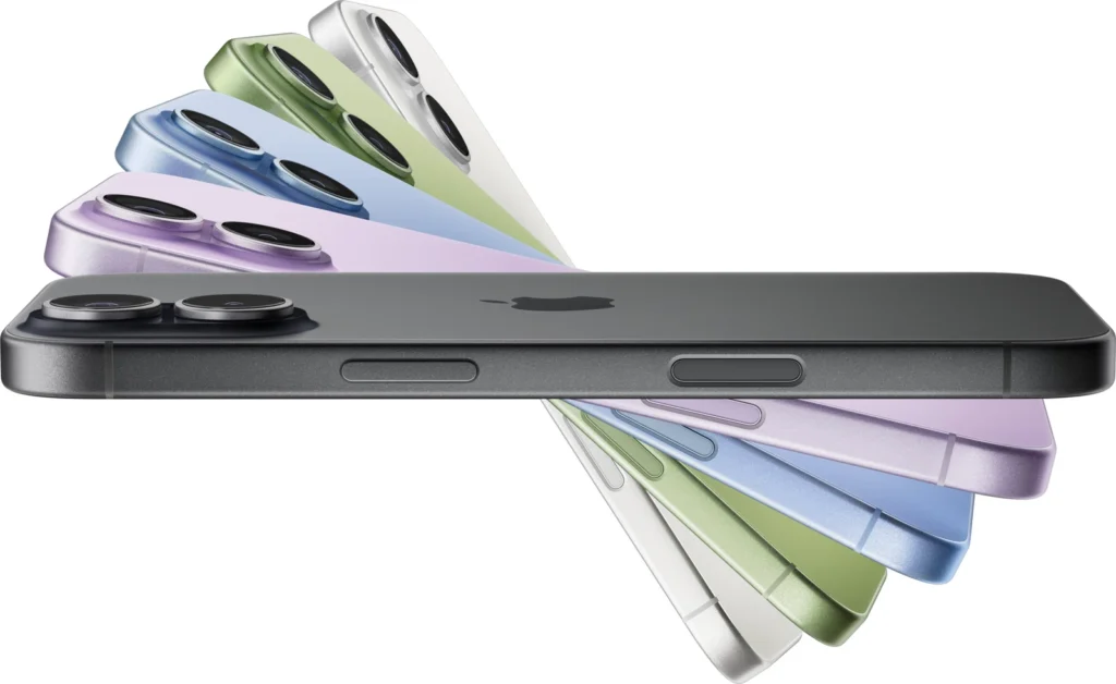 Apple iPhone 17, fanned out in all five colours