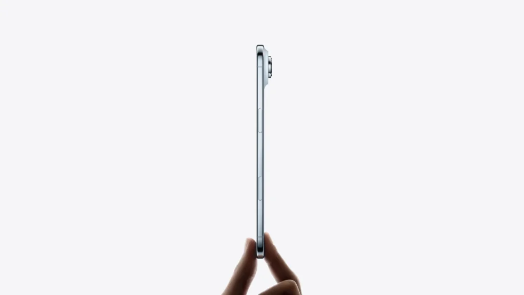 Apple iPhone Air, held in the hand from the side
