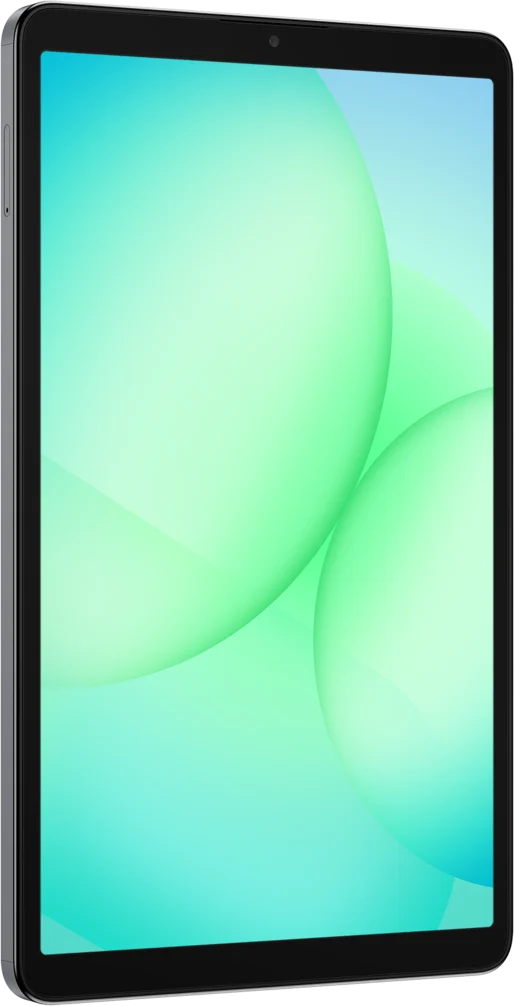 Samsung Galaxy Tab A11, in Gray, front at an angle from the left